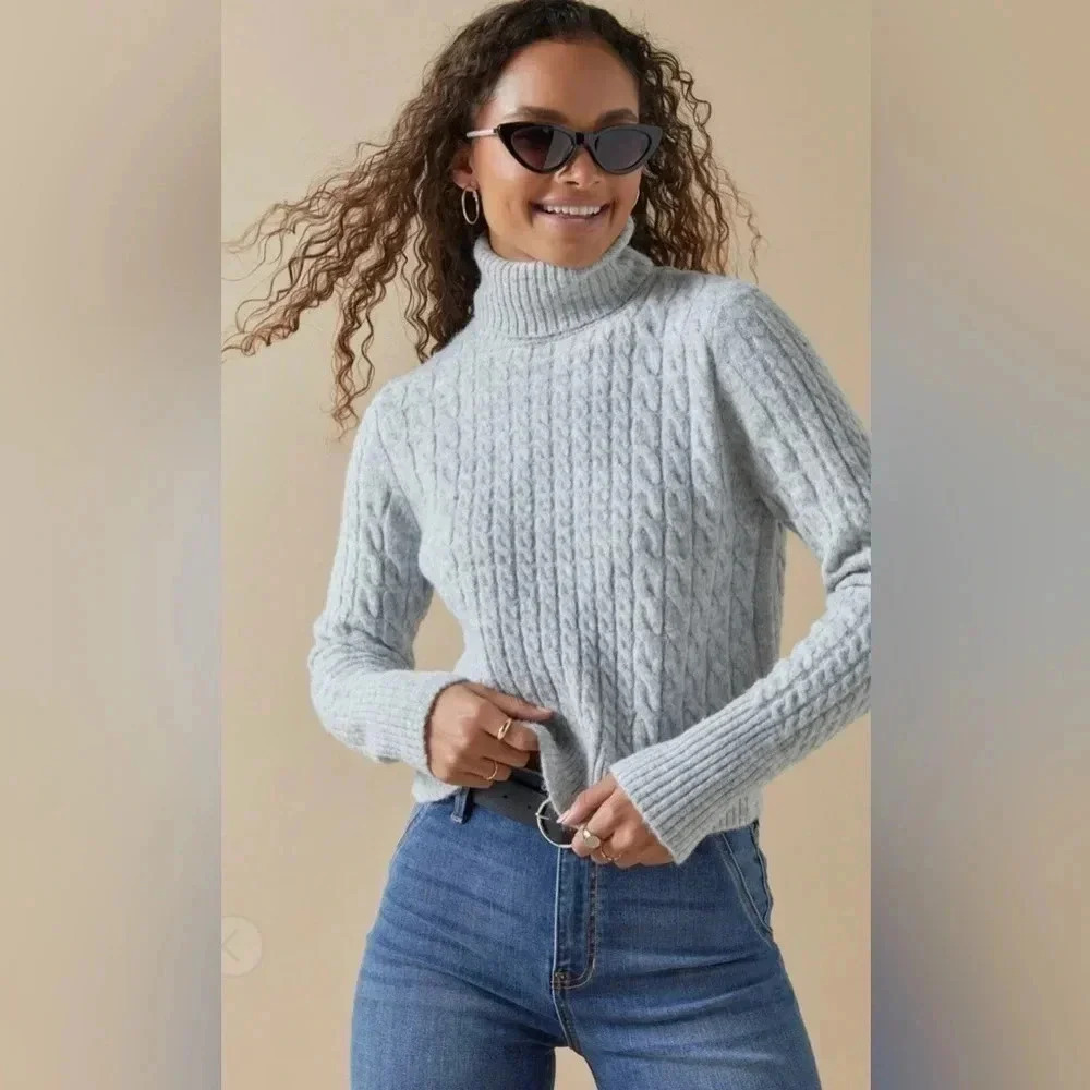 Francesca's Miami Collection Becci Turtleneck Pullover Extra Large